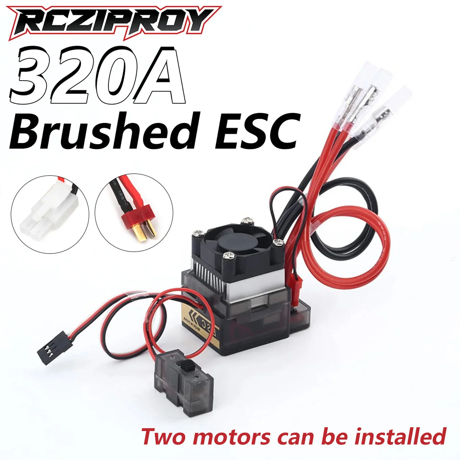 

RCZIPROY RC 320A High Voltage ESC Brushed Speed Controller 7.2V-16V for 1/8 1/10RC Traxxas HPI Axial Truck Dirt Bike Boat