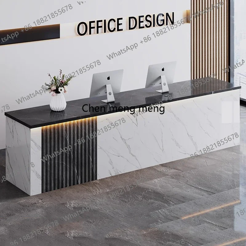 

New arrive Hotel Luxury Reception Desks Modern Shop Beauty Bar Restaurant Executive Design Reception Desks Company Bureau Trendy