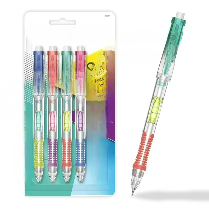 Mechanical Pencil, Color Block Edition, HB #2 Lead, 4 Count
