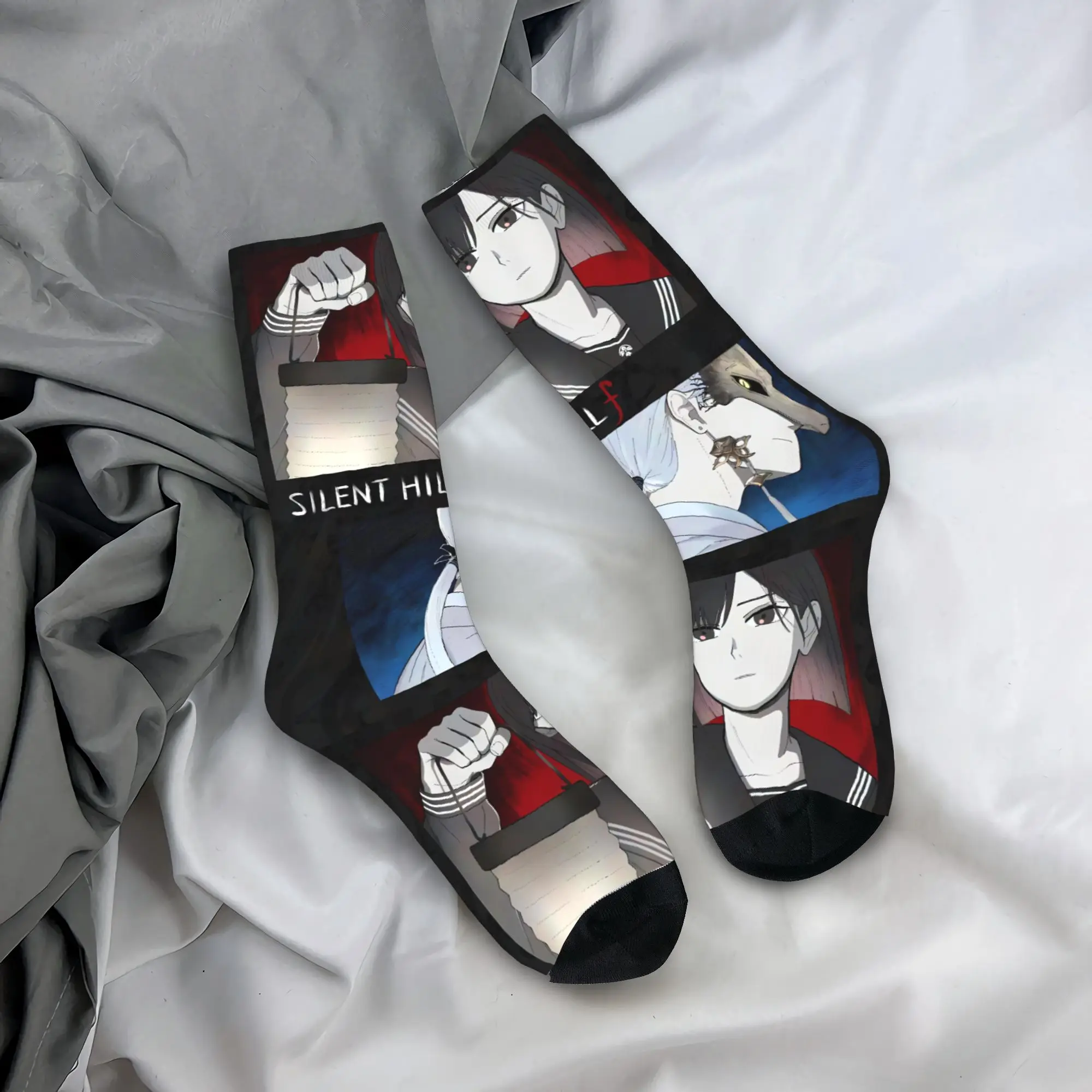 

Silent Hill F Horror Game Socks Non Slip Stockings Men Soft Skateboard Socks Winter Casual Printed Socks