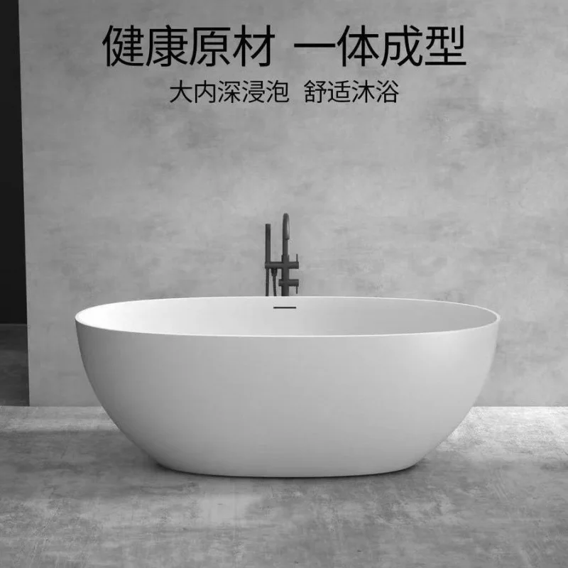 

Polymer PMMA artificial stone oval bathtub Small apartment B & B Hotel Free-standing bathtub Others