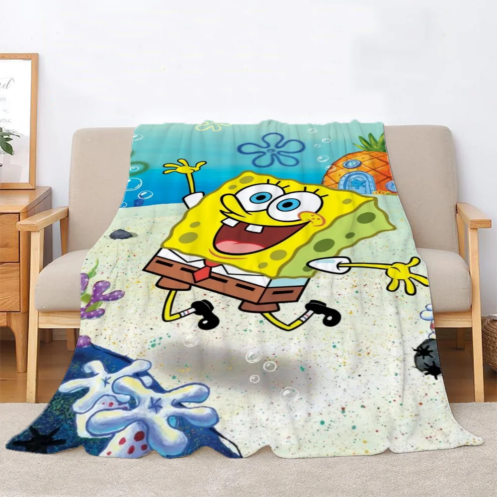 Spongebobs Knee Blanket for Sofa Decoration Fluffy Soft Blankets & Throws Home Interior Beach Towel Microfiber Bedding Bed Throw