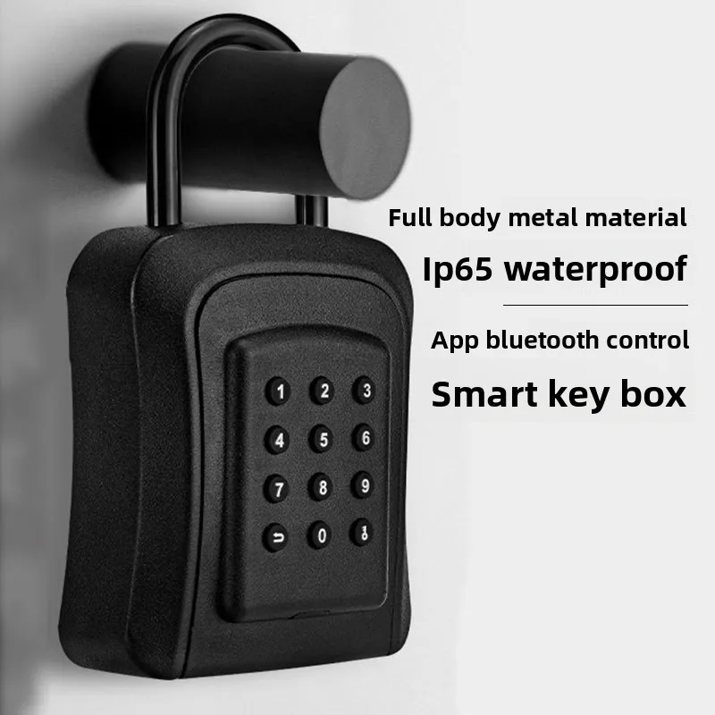 Bluetooth Smart Fingerprint Key Lock Box Outdoor Anti Theft Password Keyless Entry Key Storage for Home Security