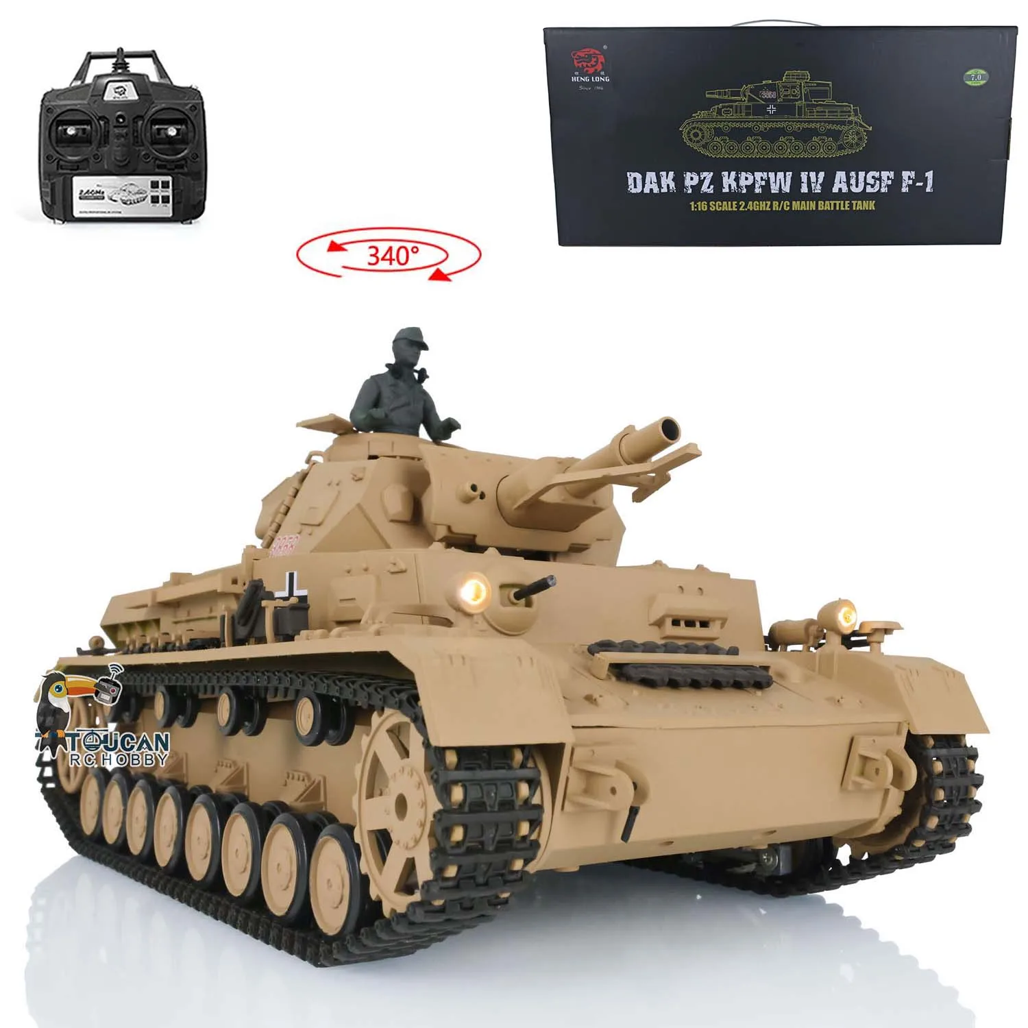 Estoque dos eua 2.4g heng longo 1/16 escala 7.0 plástico alemão controle de rádio panzer iv f rtr rc tanque modelo 3858 brinquedos para adultos th17379