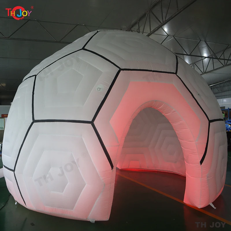 Namiot dmuchany w kształcie piłki nożnej 6m, namiot igloo, namiot kopułowy do campingu, hotelu, na sprzedaż.