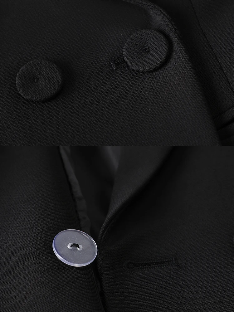 Neue Frühling Herbst Braun Schwarz Blazer Frauen Langarm Einreiher Büro Damen Jacke Business Arbeit Tragen Formale Mantel