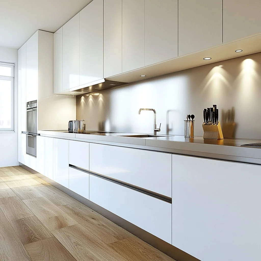 Modern kitchen modular custom cabinets environmentally friendly fireproof multi-functional European bright home storage cabinets