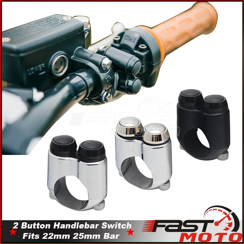 

Self-Locking Switches Dual Momentary Buttons 7/8" 1" Handlebar Control Switch Horn Button Electric Start Kill Lamp Light ON OFF