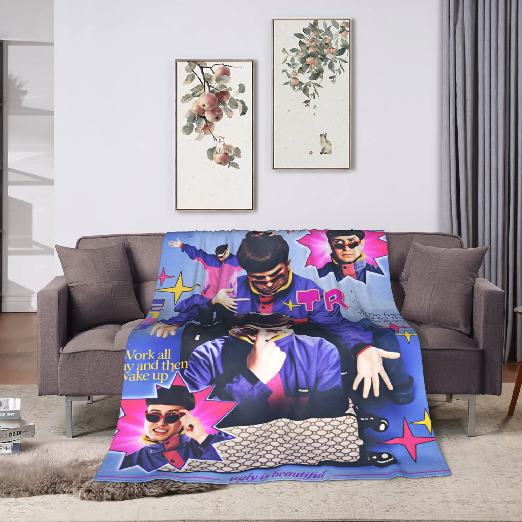 Singer O-Oliver-S Tree Ugly Is Beautiful Blanket Super Warm Plush Throw Blanket For Boy Girl Chair Flannel Bedspread Bed Cover