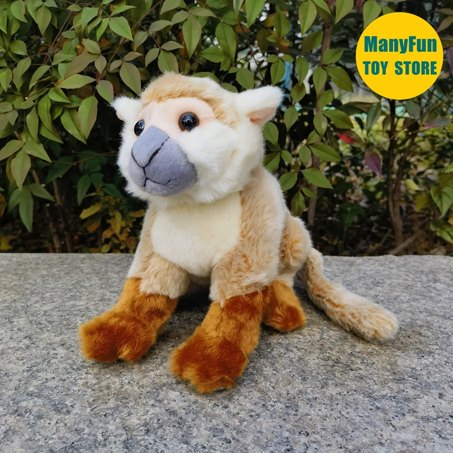 Realistic Squirrel Monkey Plush Toy Lifelike Saimiri sciureus Stuffed Animal Jungle Monkey Plushie, Lemur Doll Collectors