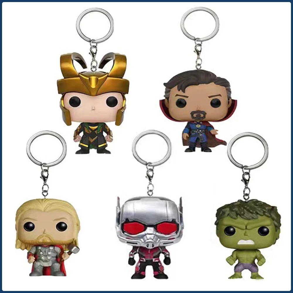 FUNKO Schlüsselanhänger Marvel Doctor Strange Ant-Man Hulk Thor Loki Anhänger Modell Puppe Mini Action Spielzeug Figuren Schlüsselanhänger Junge Mädchen Geschenk