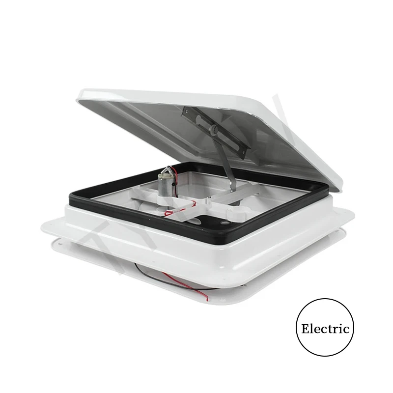 TYTXRV Caravan Accessories 14inch DC12V 420X420mm RV Roof Vent Manual Control Simple Singe Fan Exhaust Fan White Lid RV Parts view 2