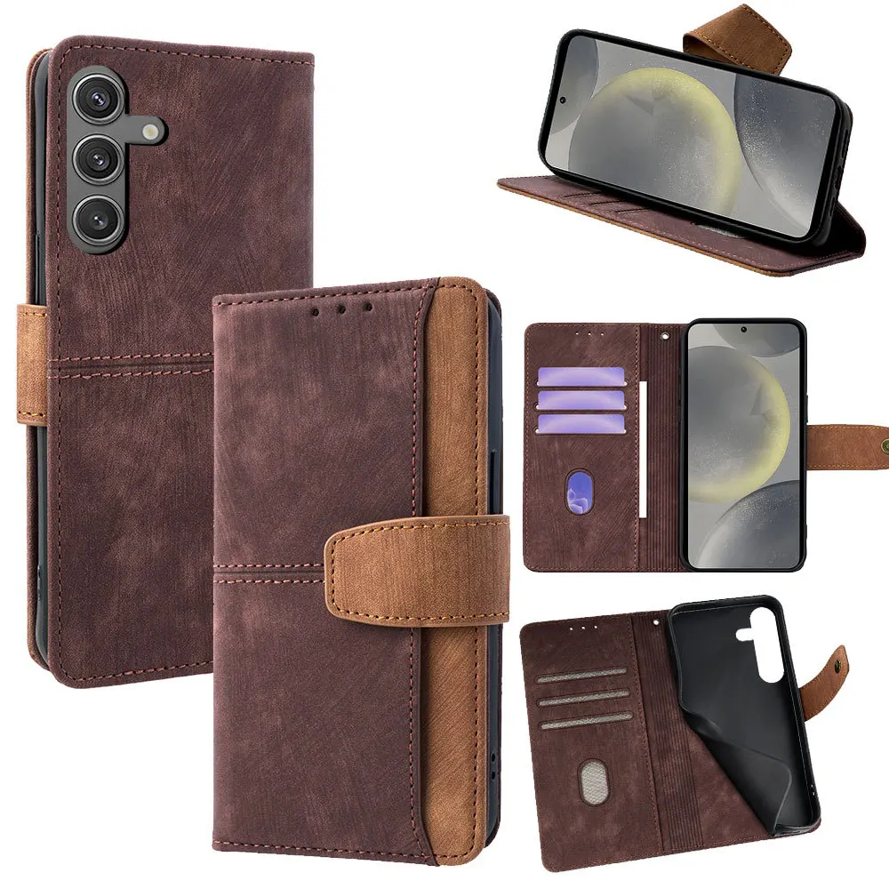 

luxury Leather Flip Card Holder Wallet Magnetic Case For Samsung Galaxy S26 Ultra Plus S25 S24 Camera Protection Fashion Cover