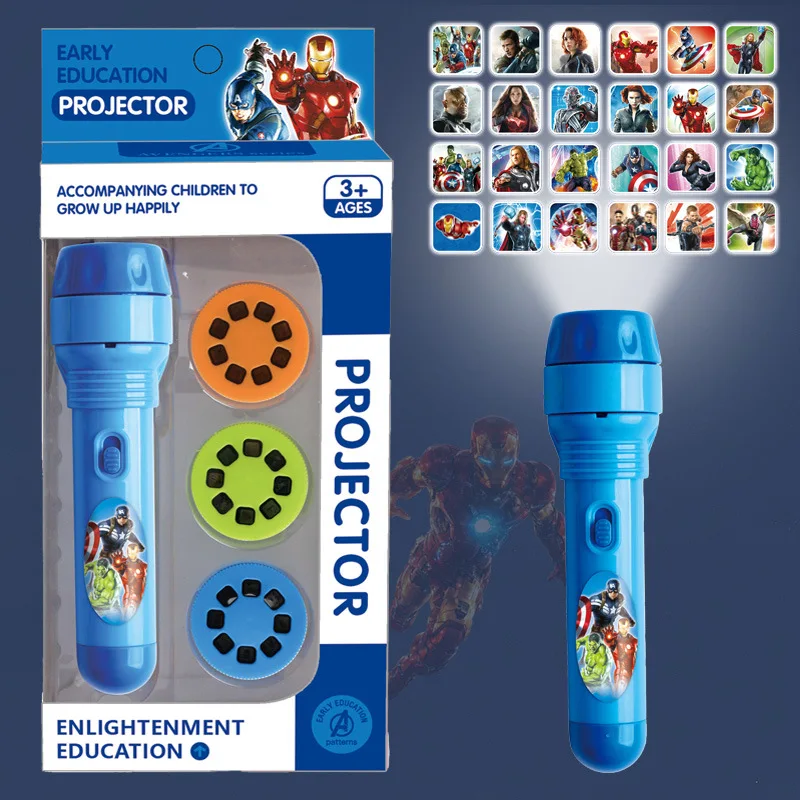 Linterna Proyector de Spiderman de Los Vengadores 2027, Juguete de Anime Kawaii, Regalo de Navidad para Niños