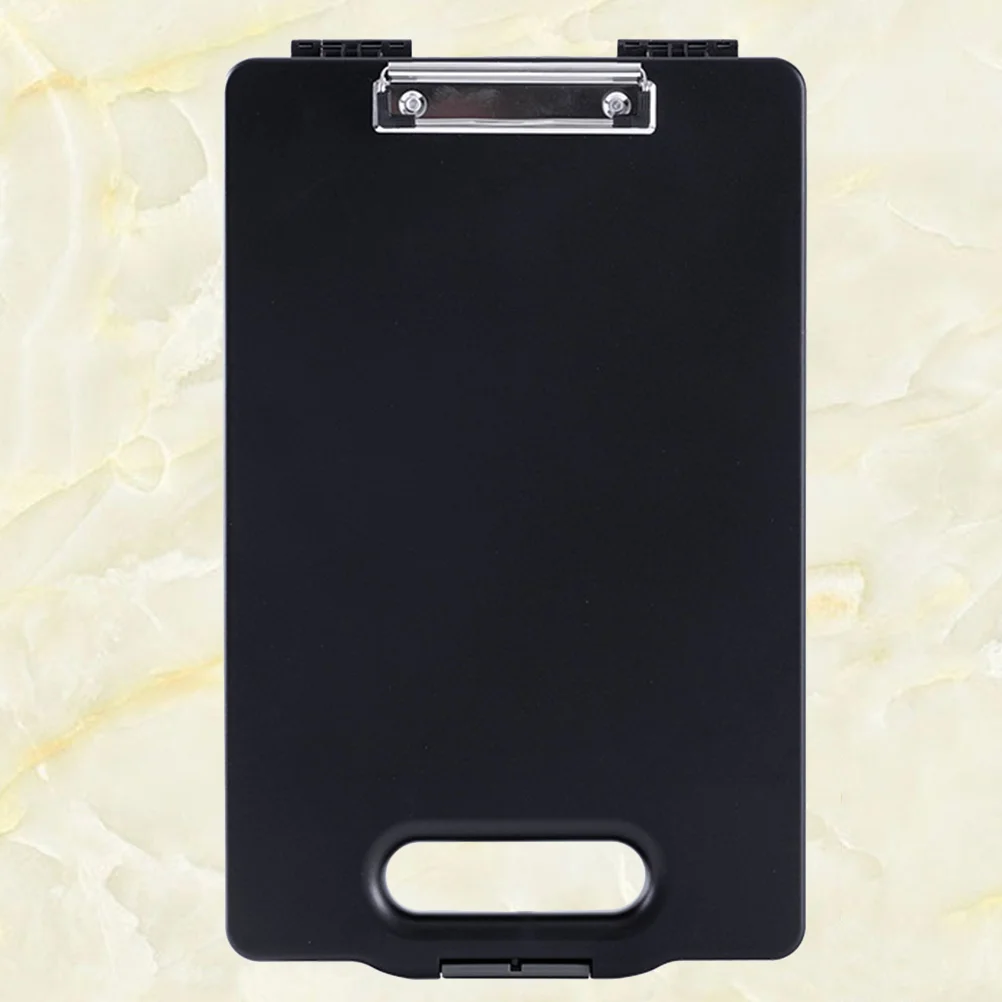 Portable File Folder Can Be Opened Openable Paper Storage Organizer Writing Pad Black
