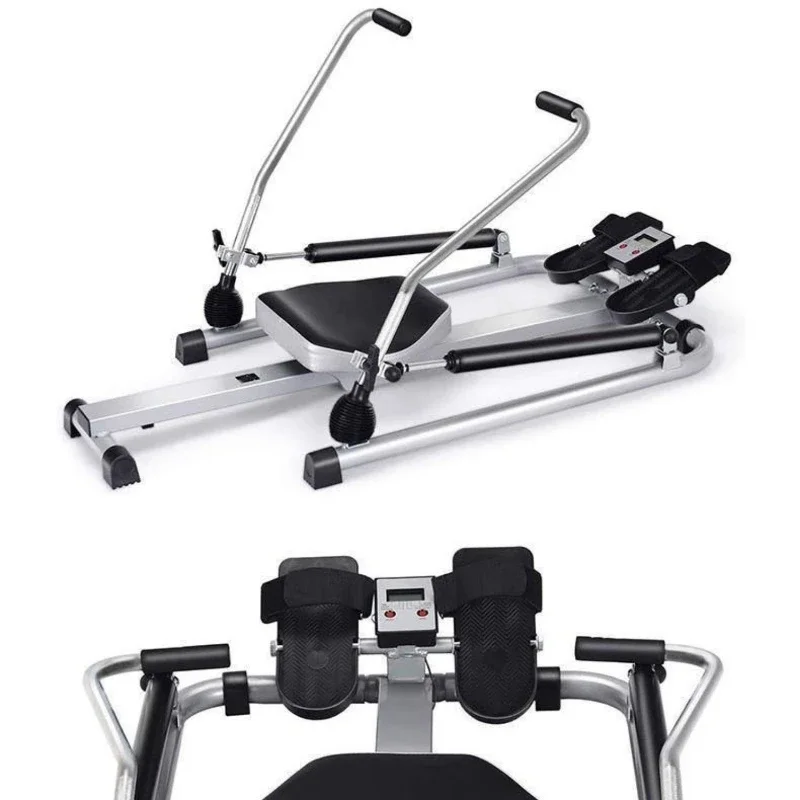 

Rowing Machine Home Fitness Training Equipment Hydraulic Foldable Double Paddle Silent Resistance Small Rowing Phone Stand