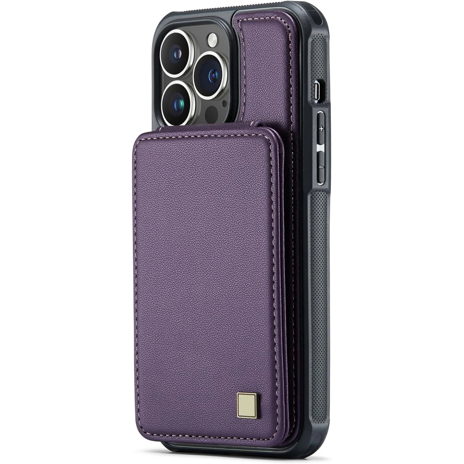 Card Case for iPhone 15 Pro Max/15 Plus/15 Pro/15, Slim Leather Cover Back Car Magnetic Suction Case