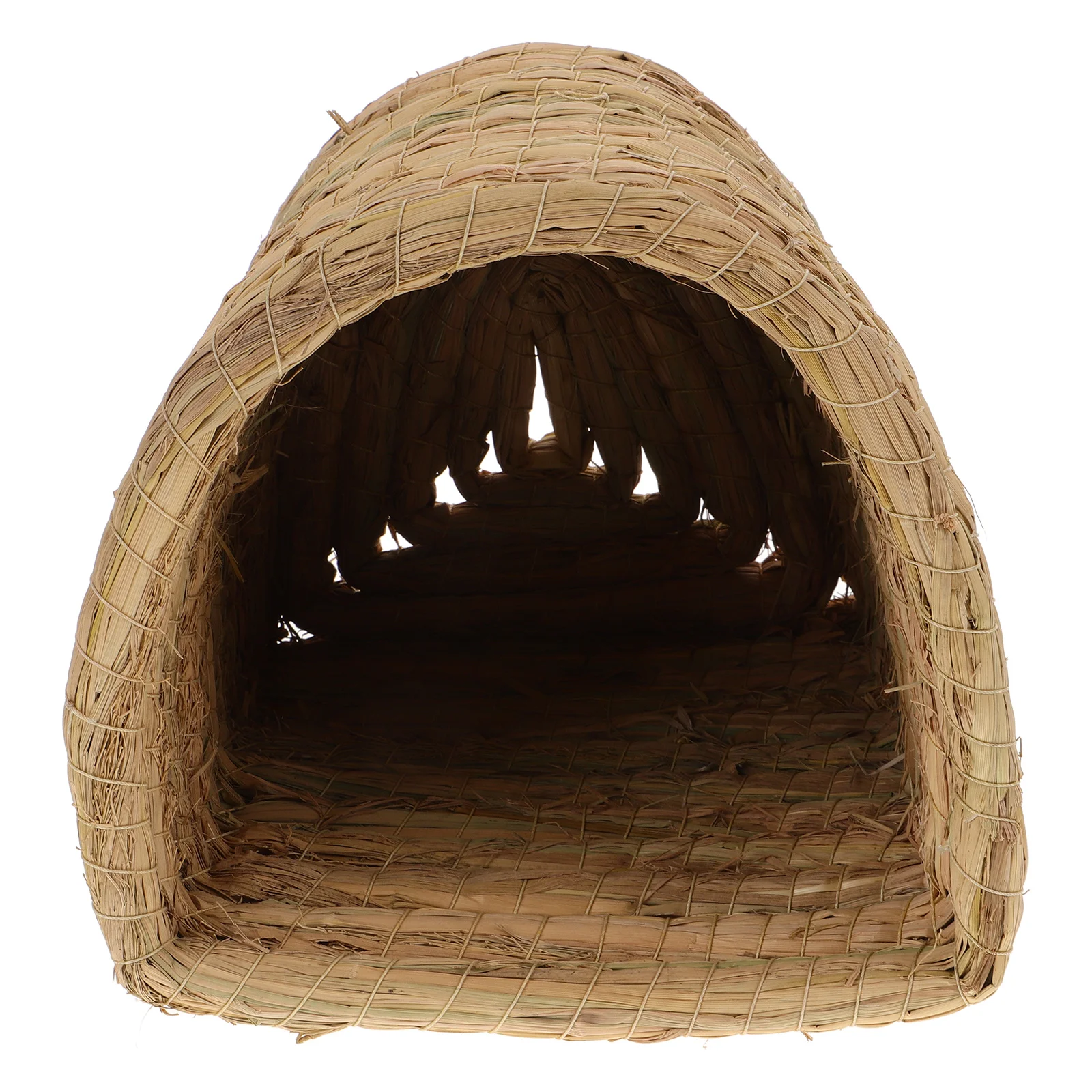 

Straw Woven Pet Nest Chicken Coop Hamster House Small Animal Hut All Seasons Cozy Semienclosed Easy Straw Material