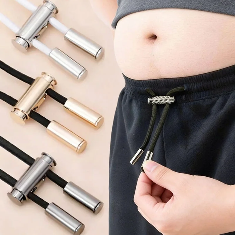 10pcs Strong Elastic Band Sweatpants Waist Drawstring Strap With Threading Device Cord Lock Stopper DlY Sewing Band Accessories