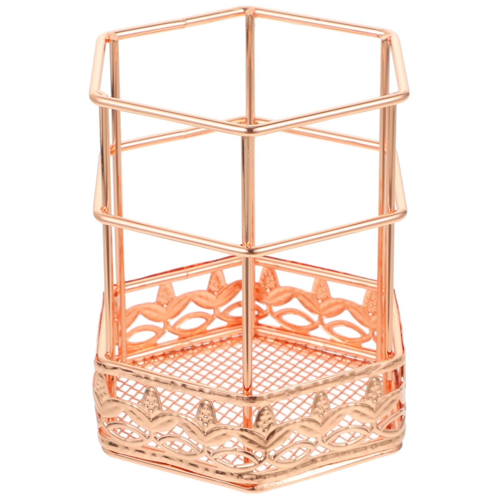 

Sturdy Iron Pen Holder Rose Gold Pen Organizer For Desk Office Home School Smooth Surface Easy Clean Multi Purpose Pencil Cups