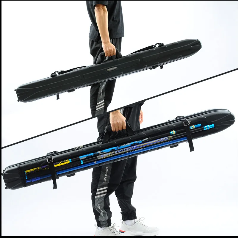 

Universal Portable Fishing Rod Waterproof Thickened Hard-Shell Case Bag Storage Holder Sea Foldable Backpack Strap