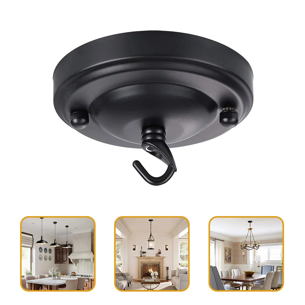 

Black Vintage Ceiling Plate Fixture Mounting Bracket Chandelier Canopy Pendant Hooks Heavy Duty Indoor Lighting