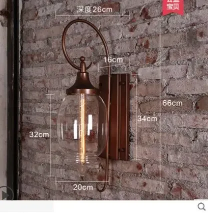 Lampu dinding luar ruangan kreatif, lampu taman luar ruangan retro villa Amerika tahan air lampu lorong balkon