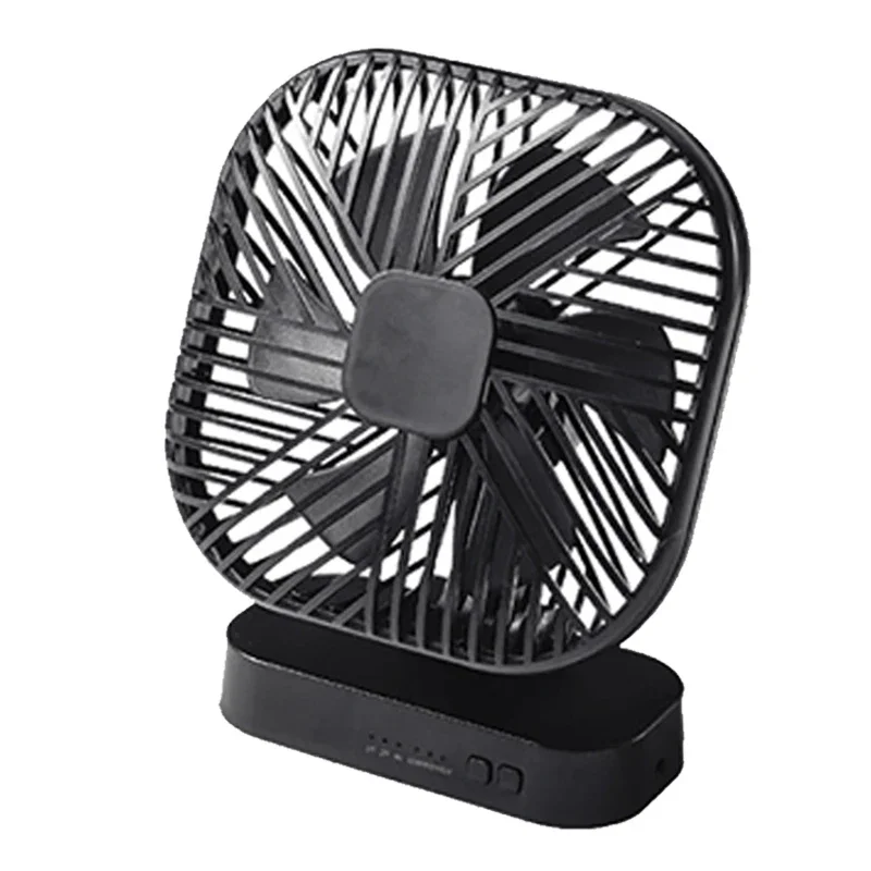 USB Fan Rechargeable Battery Fan with Timer Strong Wind 3 Speed 6 Fan Leaf Desktop Portable Quiet for Car Office Camping Outdoor