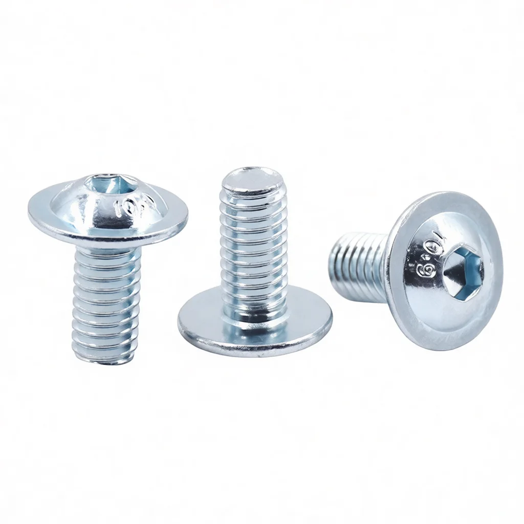 High Strength 10.9 Grade ISO7380.2 Hex Socket Button Head Flange Screws Carbon Steel Industrial Bolts Metric Hardware Fasteners