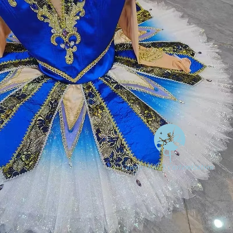 New high-end custom bluebird pirate pharaoh's daughter variation ballet performance competition TUTU skirt for adults and child