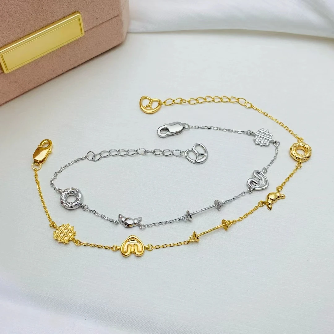 

925 Sterling Silver Bracelet Mount Settings Finding Mountings Base Part Bangle for 7-10mm Pearls Stones Beads 5pcs/lot