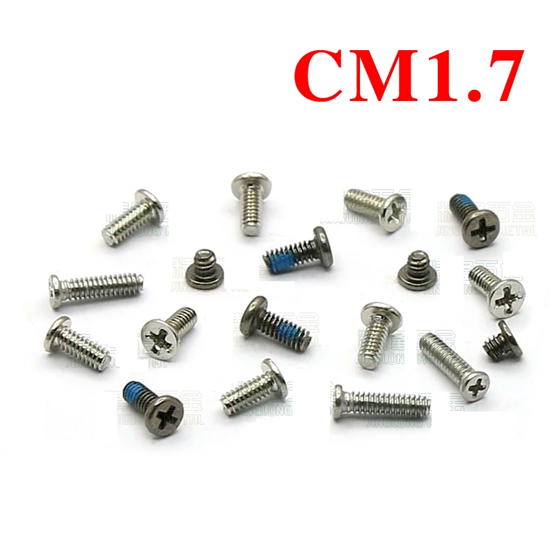 

100 шт./партия, сверхтонкие болты с плоской головкой, CM1.7 * 1,7/3/4/6 мм