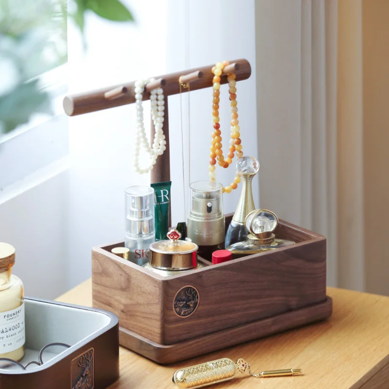 

Living room storage box Solid wood entrance entrance key ornament Dust-proof desktop box Storage cabinet