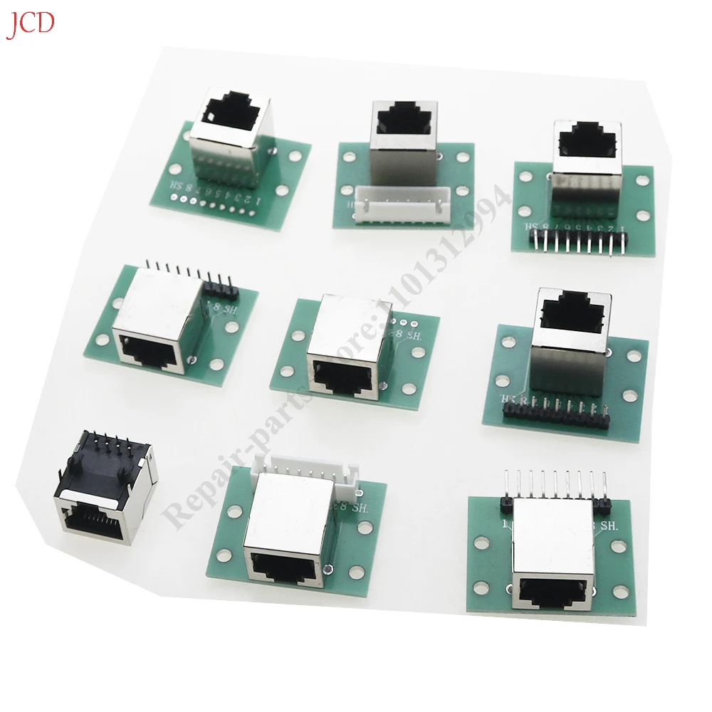 1 piece RJ45 Ethernet port 8P vertical horizontal test board bent pin straight pin network port adapter circuit board connector