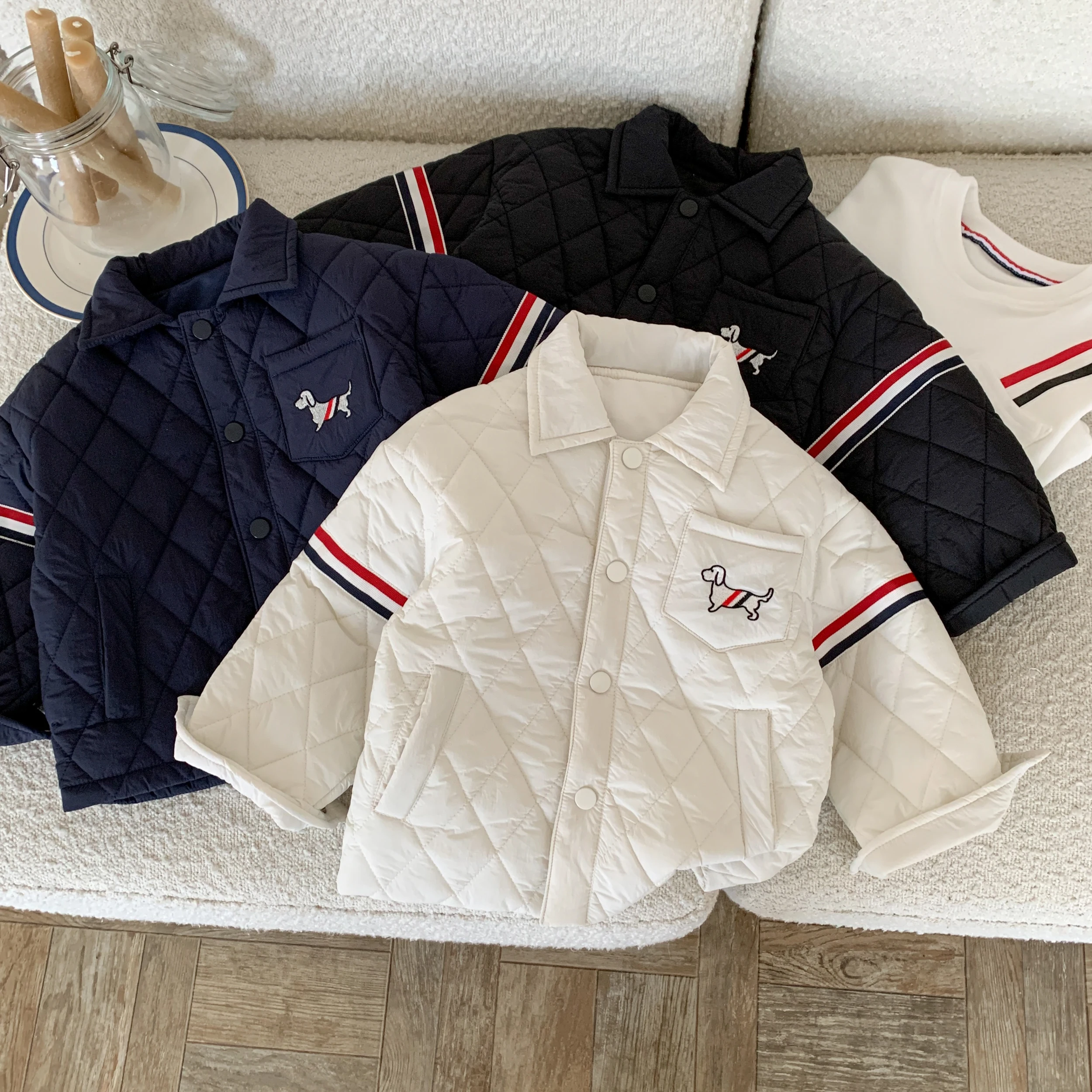 

Children's Down Jacket Winter Outerwear Girl's Quilted Coat Boy's Baseball Down Jacket Japanese Style Kids' Fashion