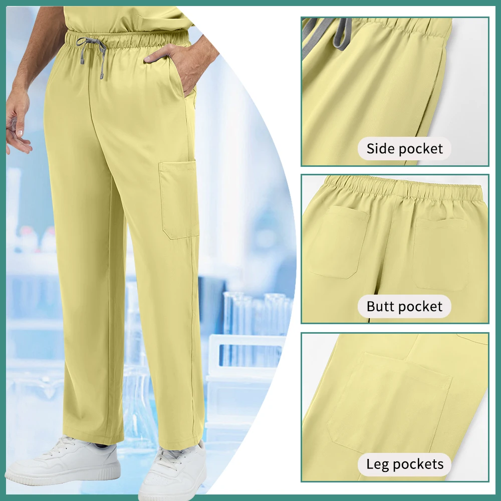 Nowe, wielokieszeniowe uniformy medyczne chirurgiczne, zestaw medycznych fartuchów pielęgniarskich z kieszeniami, odzież robocza unisex do salonów kosmetycznych, odzież dla pielęgniarek dentystycznych.