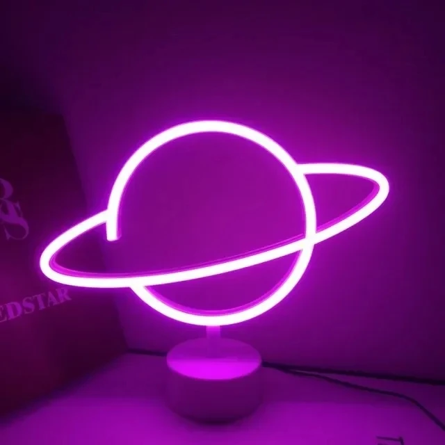 Planeet Neon Teken Planeet Licht Led Neon Borden Planeet Geleid Teken Voor Muur Decor Esthetische Opknoping Saturn Neon Licht Voor Interieur