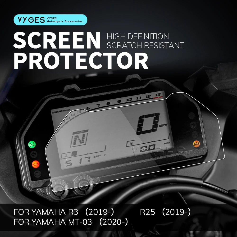 

Защитная пленка для TFT-дисплея мотоцикла, защитная пленка для приборной панели для Yamaha R3 R25 2019- MT-03 MT03 2020-