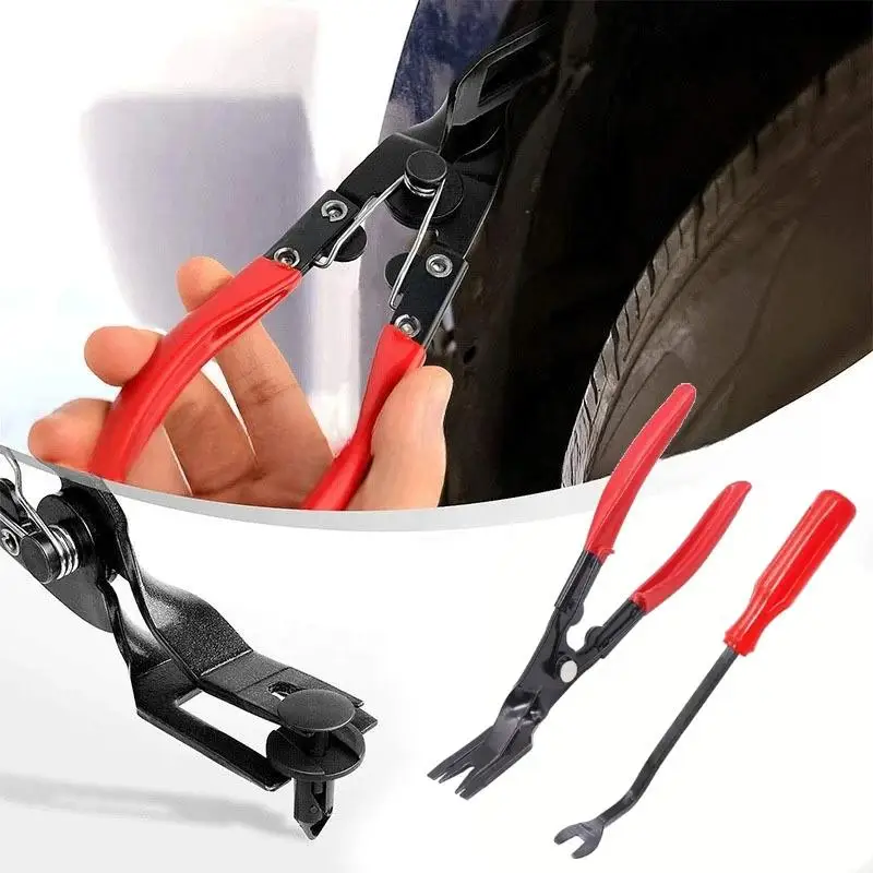 1set Portable Durable Car Clip Pliers Tool Set Fastener Remover Retainer Clip Trim Rivet Removal Tool - view 3