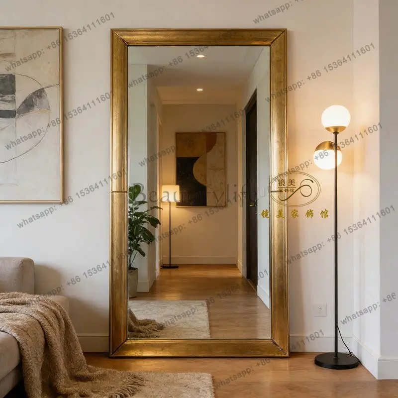 

French vintage full body mirror American home bedroom clothing store fitting mirror wall hanging