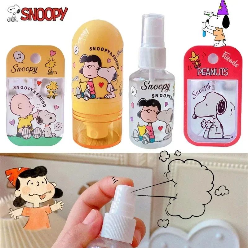 30/50ML Snoopy Refillble Spray Bottle for Girls Women Cute Refillable Cosmetic Containers Transparent Plastic Perfume Atomizer