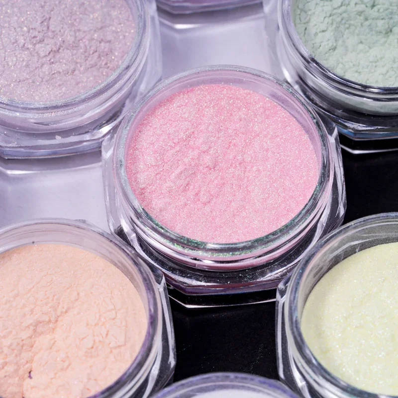 HNDO 오로라 미러 파우더 네일 글리터 크롬 효과, 전문 네일 아트 장식, 매니큐어 카멜레온 안료 먼지, 12 색