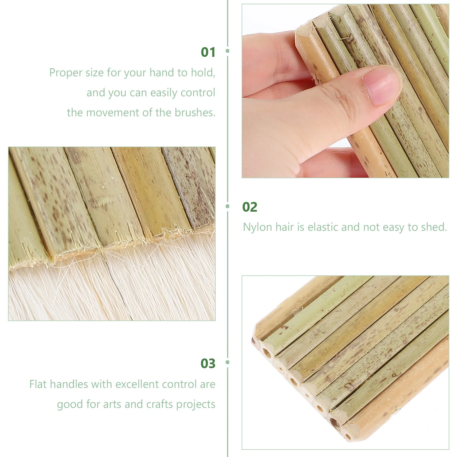 

5pcs Paint Brush Wool Tip Wide Hake For Watercolor Oil Painting Drawing Bamboo Wooden Handle Art Supplies Brushes