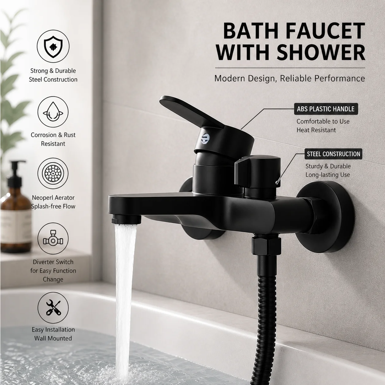 

Bathroom Shower Faucet Mixing Valve Shower Shower Set Bathtub Mixing Switch Triple Hot and Cold Faucet Shower Faucet