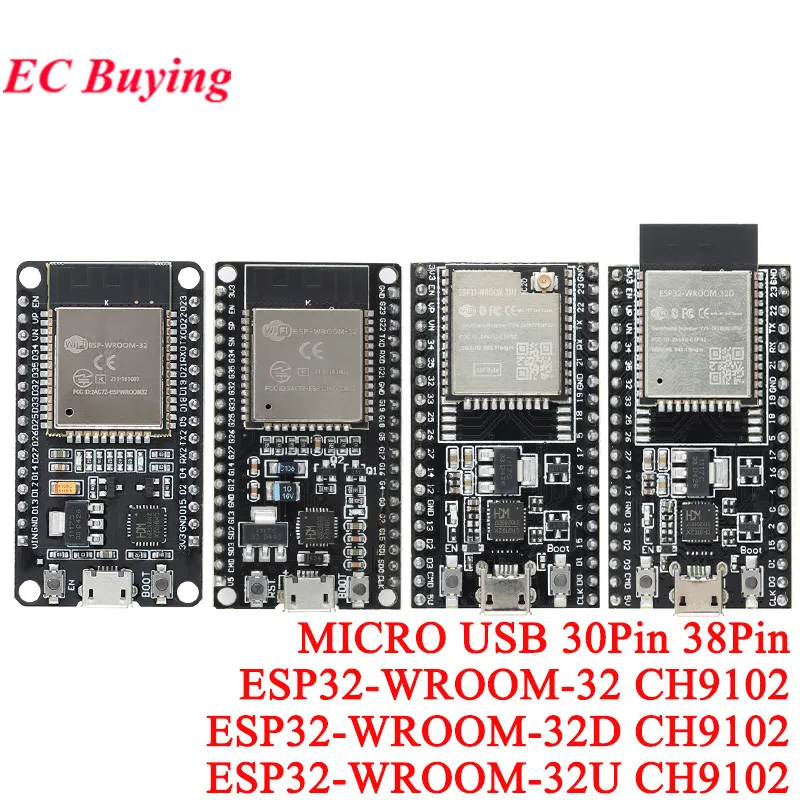 ESP32 Development Board CH9102 Wireless WIFI Bluetooth Dual Core ESP32-WROOM-32U 32D ESP-32 ESP-32S 30PIN IoT Smart Home Module