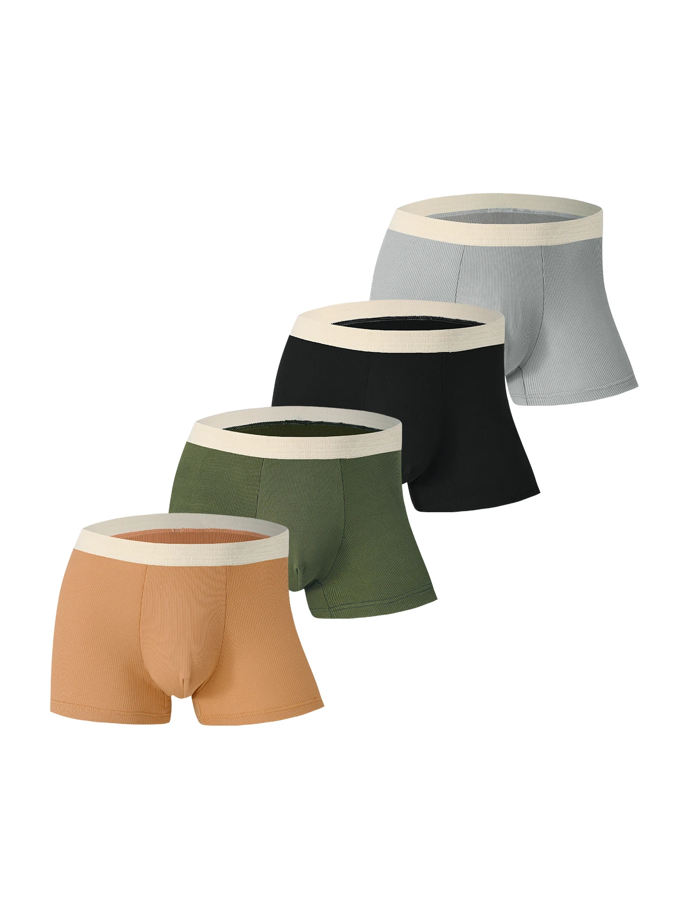 

Men's underpants 4 pack personalized fashion solid color boxer shorts comfortable and soft boy's boxer shorts