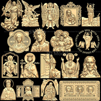 20PCS Religion Icon 3D Model Relief STL File for CNC Router Carving Engraving Artcam Aspire Christian Religion Jesus Bas Relief