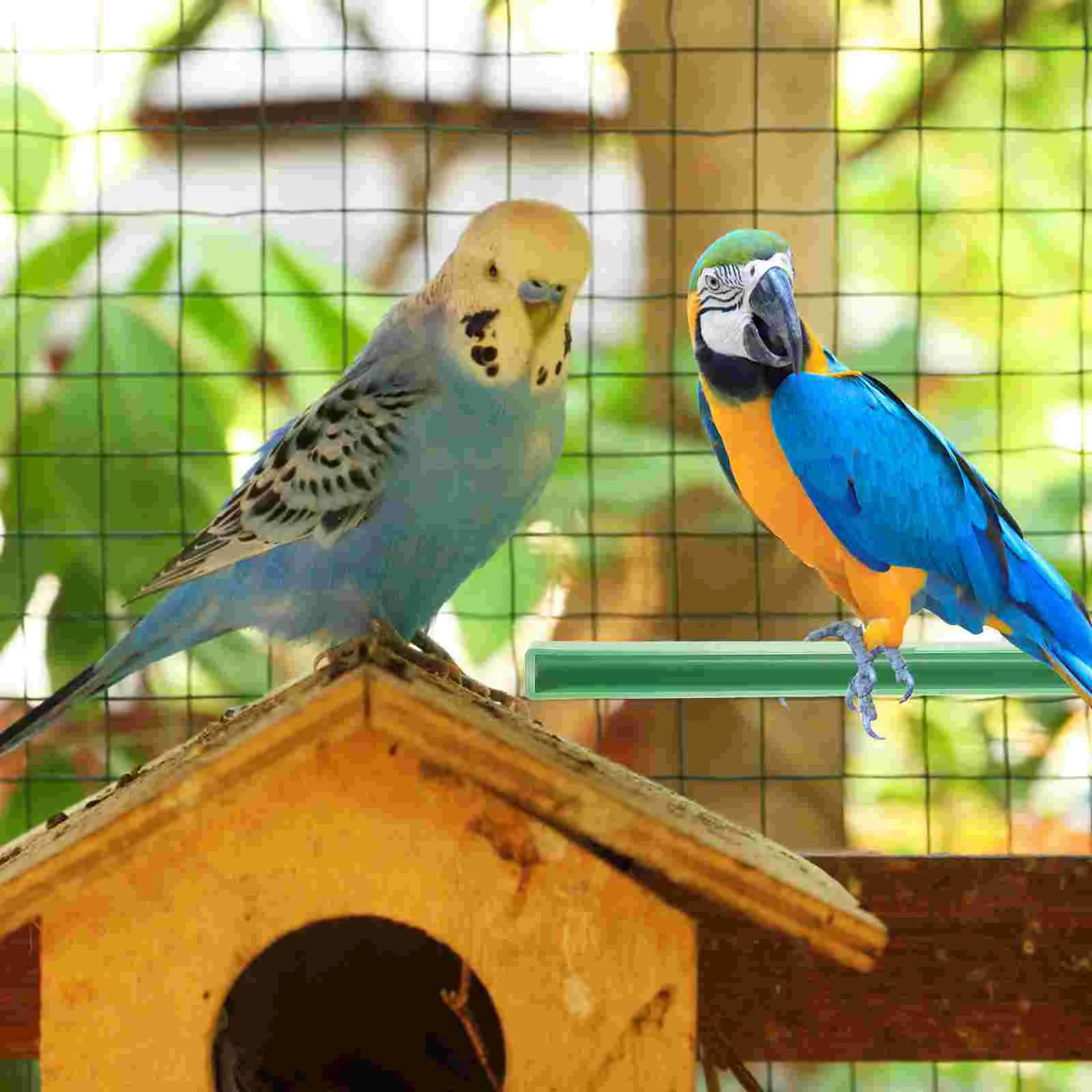 

10 Pcs Plastic Perch Large Parrot Stand Bird Cage Accessories Green Random Safe Eco Friendly Sturdy Textured