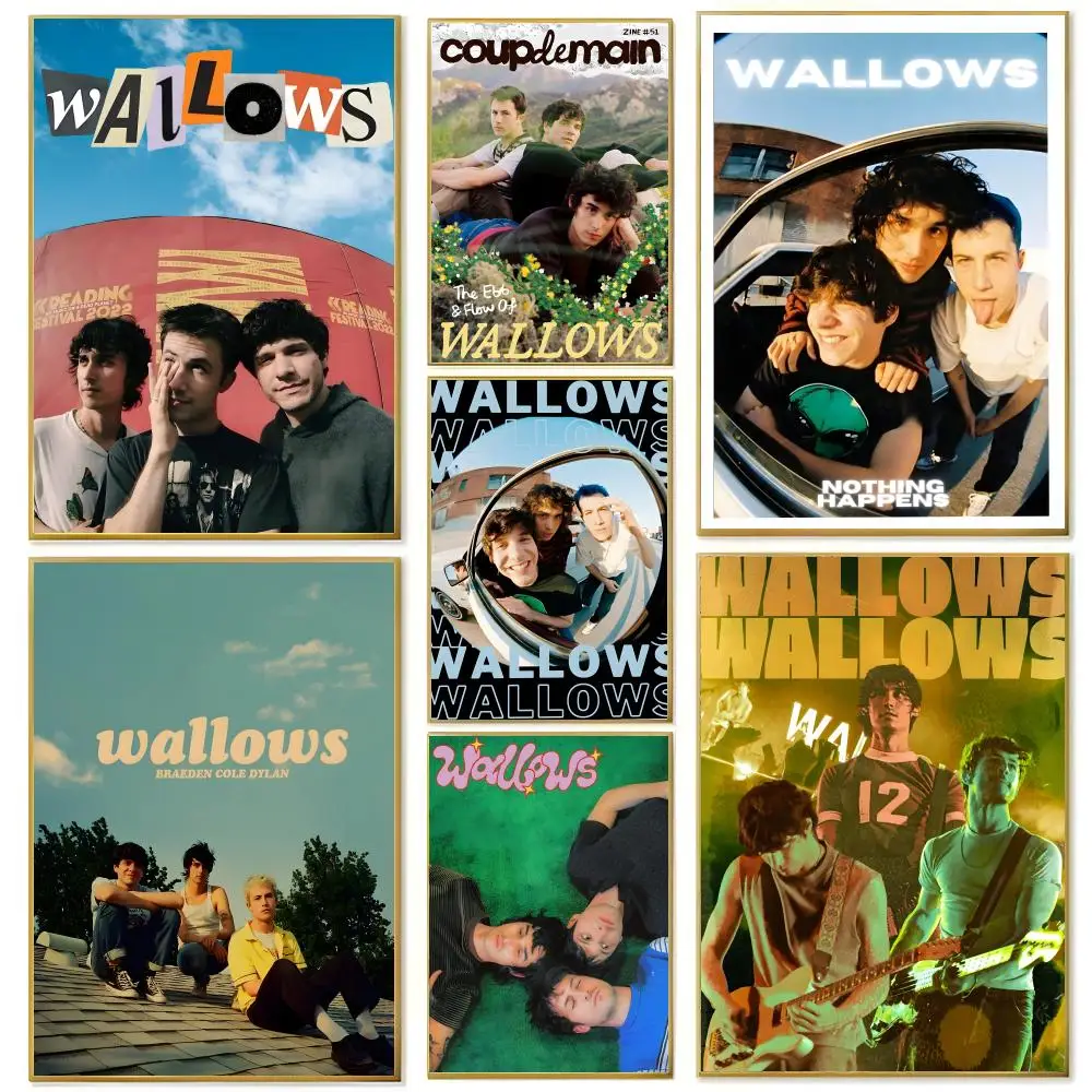 Music W-Wallows Poster Wall Art Print Art Suitable for Living Room Bedroom Bar Parlor Home Decor Gift