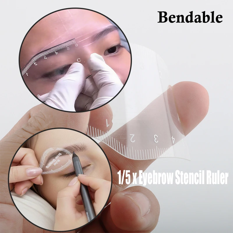 1/5개입 내구성 있는 눈썹 스텐실 자, 눈썹 모양 만들기 스텐실, 휴대용 즉시 눈썹 정리 도구, 눈썹 디자인 자 선물